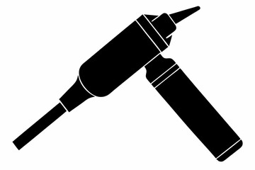 otoscope silhouette line art vector illustration with a white background