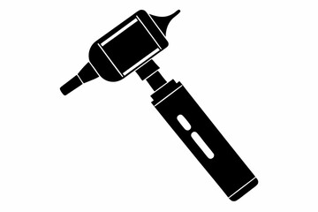 otoscope silhouette line art vector illustration with a white background