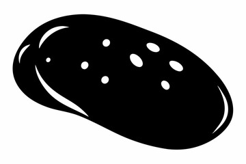 potato silhouette line art vector illustration with a white background