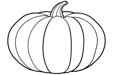 pumpkin silhouette line art vector illustration with a white background