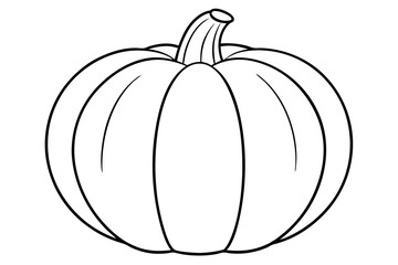 pumpkin silhouette line art vector illustration with a white background