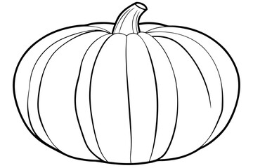 pumpkin silhouette line art vector illustration with a white background