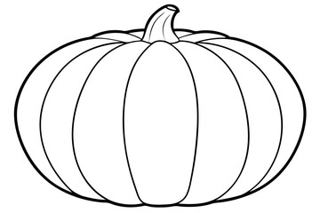 pumpkin silhouette line art vector illustration with a white background