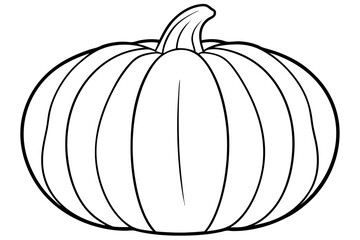 pumpkin silhouette line art vector illustration with a white background