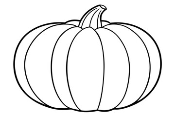 pumpkin silhouette line art vector illustration with a white background