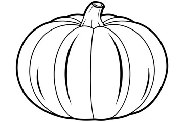 pumpkin silhouette line art vector illustration with a white background