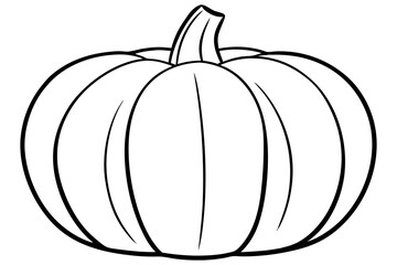 pumpkin silhouette line art vector illustration with a white background