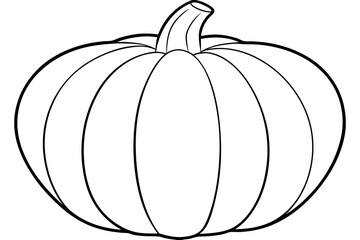 pumpkin silhouette line art vector illustration with a white background