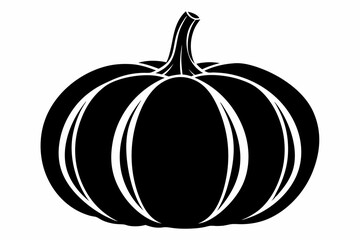pumpkin silhouette line art vector illustration with a white background