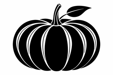 pumpkin silhouette line art vector illustration with a white background