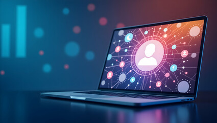 Fototapeta premium Maximize ROI with Paid Social Media Marketing: A Visual Guide to Audience Segmentation, Creative Visuals, and Data-Driven Optimization in Photo Stock Concepts