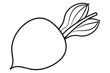 radish silhouette line art vector illustration with a white background