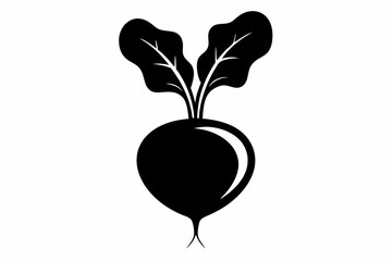 radish silhouette line art vector illustration with a white background