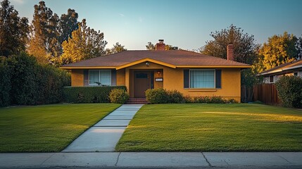 A single-story house.  
