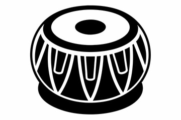 tabla silhouette line art vector illustration with a white background