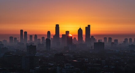 Obraz premium City skyline sunrise