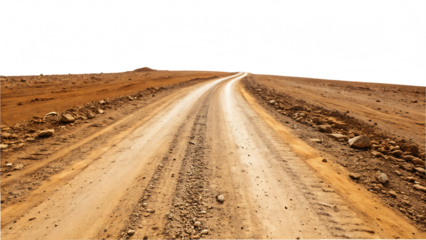 dirt road isolated on white background. PNG.AI GENERATED