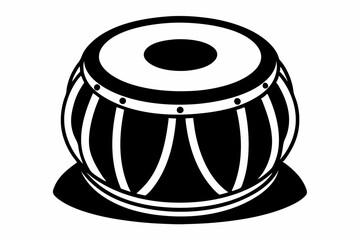 tabla silhouette line art vector illustration with a white background