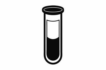 test tube silhouette line art vector illustration with a white background