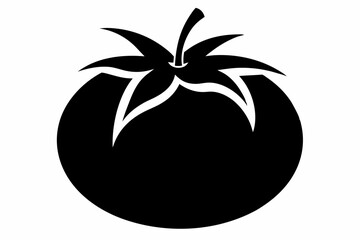 tomato silhouette line art vector illustration with a white background