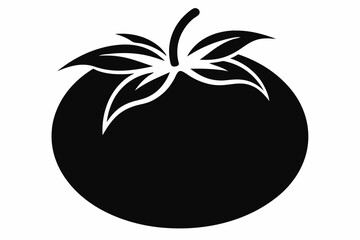 tomato silhouette line art vector illustration with a white background