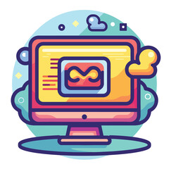 Naklejka premium 2D request web icon in line style Icons, Flat lay Icon