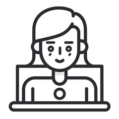 Fototapeta premium 2D request web icon in line style Icons, Flat lay Icon