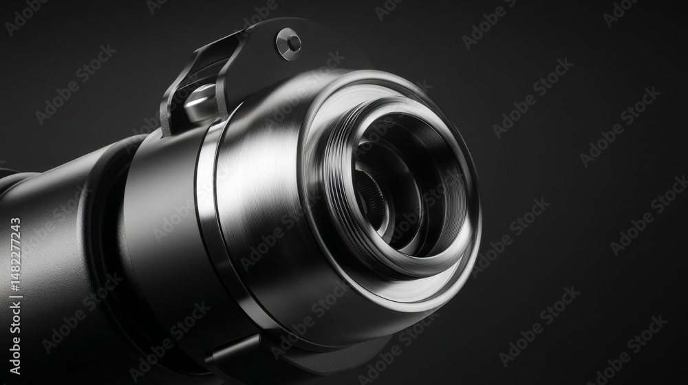 Aufkleber close-up of a sleek metallic component showcasing advanced design and engineering.