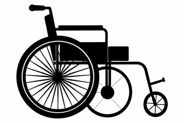 wheelchair silhouette line art vector illustration with a white background