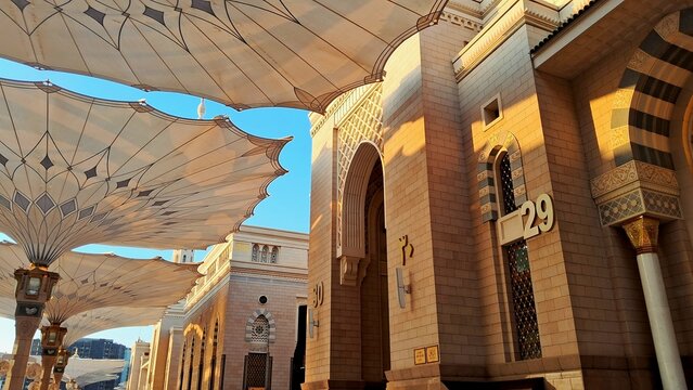 Gate number 29 of the Prophet Mosque in Medina, KSA
