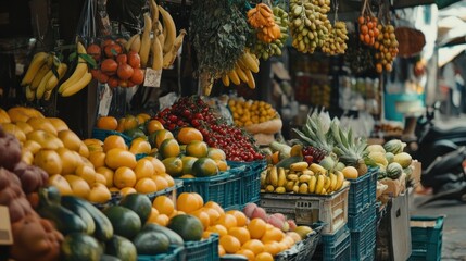 Obraz premium Vibrant fruit market