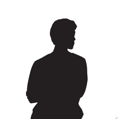 Vector silhouette set of person on white background 