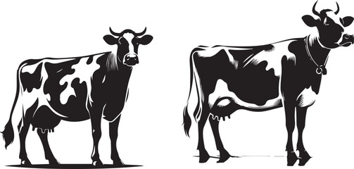 Cute Farm Cow Cartoon Vector – Cow No 10