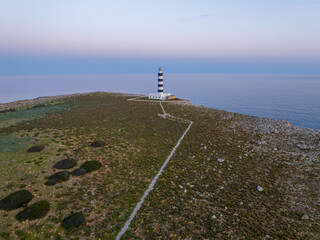 Faro de la Isla del Aire en Menorca, Islas Baleares, España