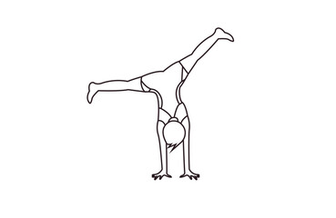 person cartwheeling cartwheel vector symbol sign icon illustration vector sports hand stand gymnastics