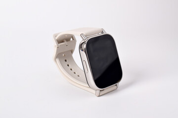 Fototapeta premium Wireless Smart watch isolated on white background. Seagull smartwatch square shape design isolated