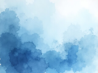 Abstract Blue Watercolor Texture – Cloudy Ink Wash Art Background