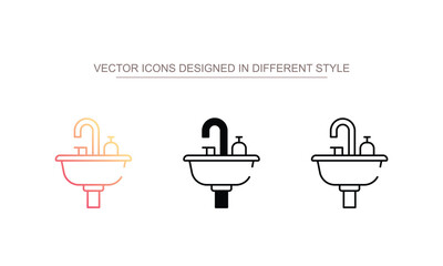 Sink icon design with white background stock illustration