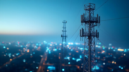 Showcasing innovative 5G network tower solutions that combine modern engineering techniques with high speed digital connectivity to enhance communication infrastructure reliability in  Photo Stock  Co
