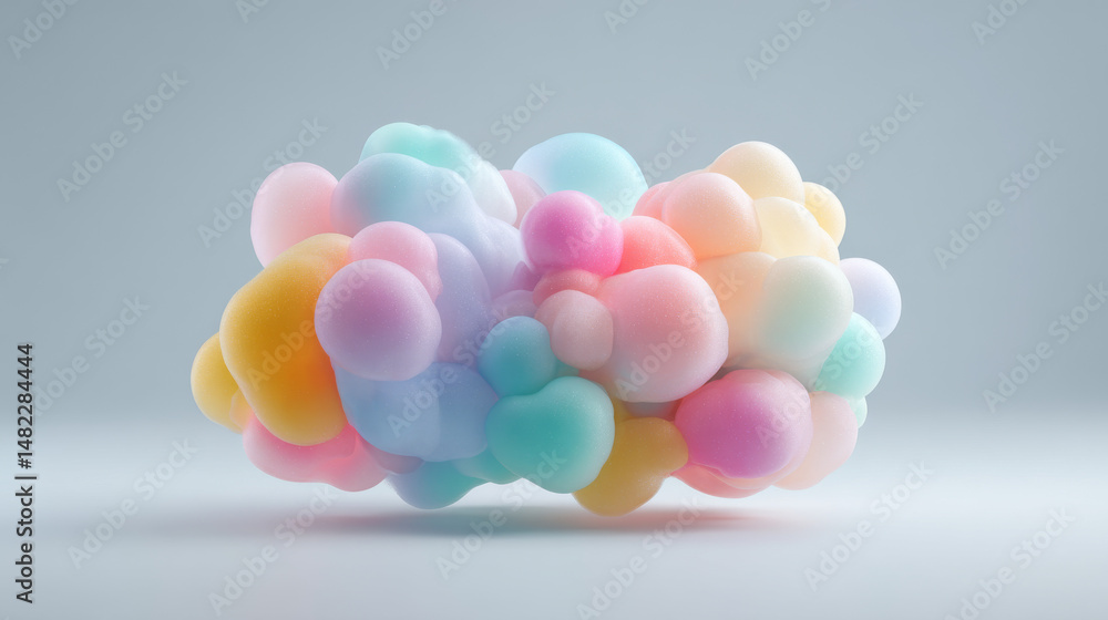 Poster colorful abstract bubbles create a playful and whimsical visual experience.