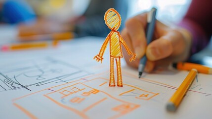 Stick Figure Attending a Workshop: A stick figure attending a hands-on workshop, learning valuable skills or techniques from an expert through practical, interactive sessions.
