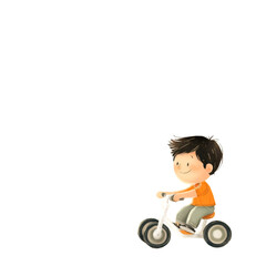 Child riding bicycle playful environment digital illustration cheerful scene positive vibes