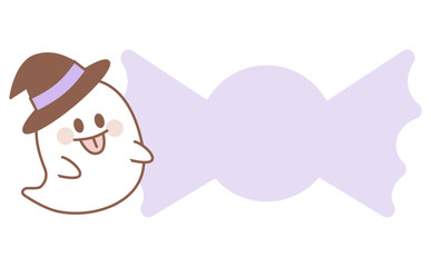 かわいいハロウィンオバケのメッセージカード