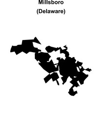 Millsboro (Delaware) blank outline map