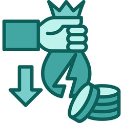 Currency Devaluation solid icon