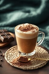 Warm, creamy drink with chocolate
