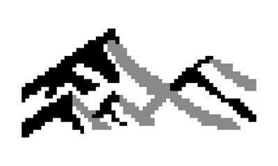 mountain hill vector pixel art design