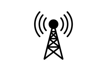 Communication tower signal transmission broadcast icon