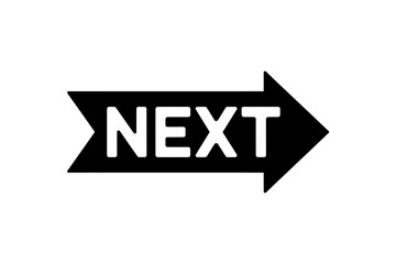 Next arrow direction navigation sign black vector