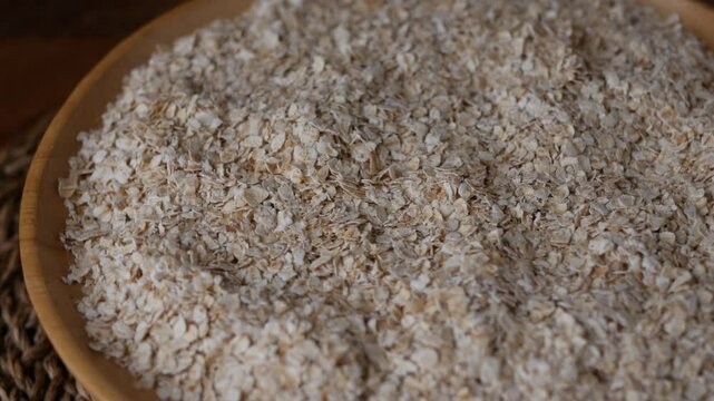 organic Instant Oatmeal or oat flakes pattern background.